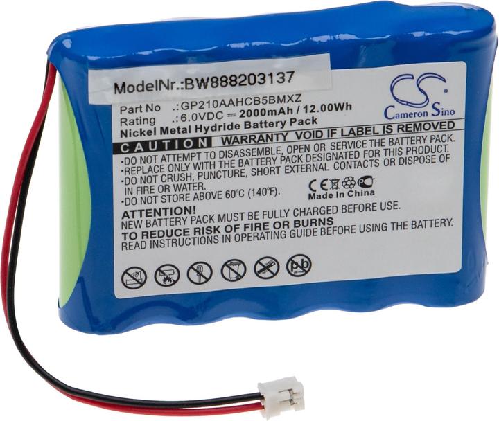 Actual product image XCell Medical technology battery as replacement for VDW GP210AAHCB5BMXZ - 2000mAh, 6V, NiMH (6 V, 2000 mAh)