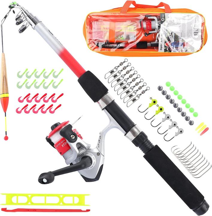 Q-Tac Angel-Set für Kinder (Teleskoprute, 165 cm)