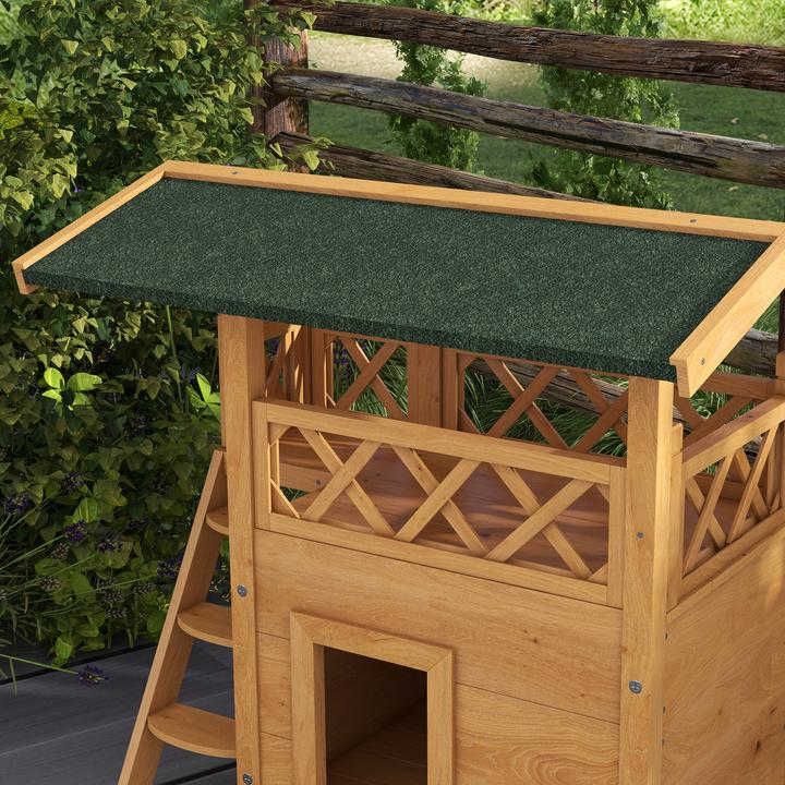 Actual product image PawHut Cat house with stairs and roof (Cat)