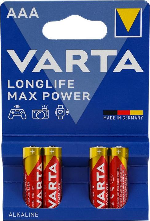 Produktbild Varta LONGLIFE Max Power (4 Stk., AAA, 1260 mAh)