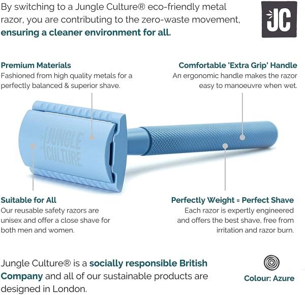 Immagine prodotto Jungle Culture - Rasoio riutilizzabile in blu