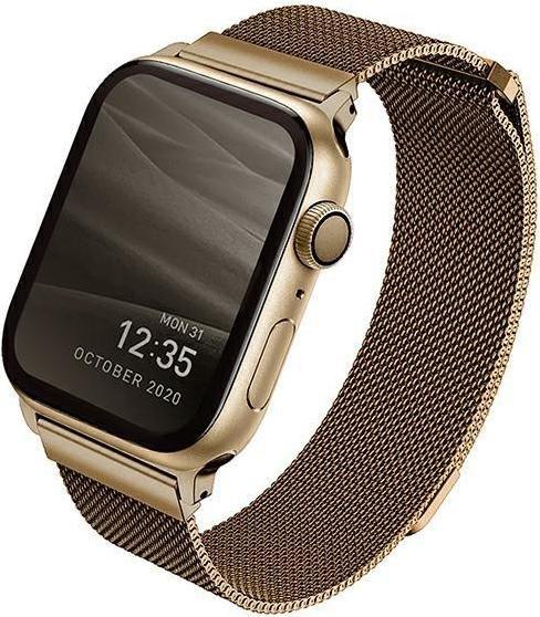 Immagine prodotto Uniq pasek Dante Apple Watch Series 4/5/6/7/8/SE/SE2 42/44/45mm in acciaio inox z?oty/oro carminio
