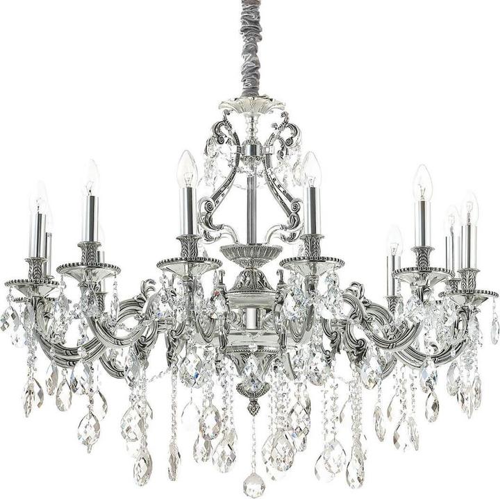 Actual product image Ideal lux GIOCONDA pendant light E14 12-way ⌀900mm dimmable silver 164953 (E14)