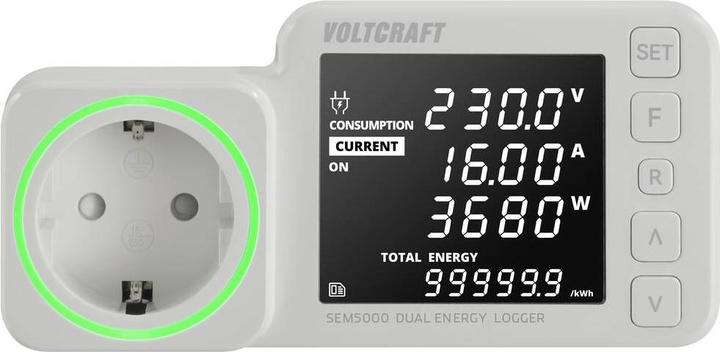 Actual product image Voltcraft SEM5000 DUAL Energy cost meter Cost forecast, alarm function, adjustable electricity tariff