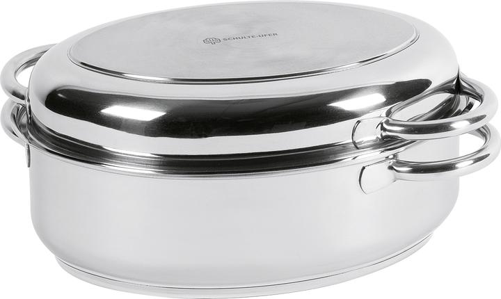 Actual product image Schulte-Ufer Multi-roaster oval 6,5 litres Ø34cm stainless steel (34 cm, Casserole + Stewpot, Stainless steel)