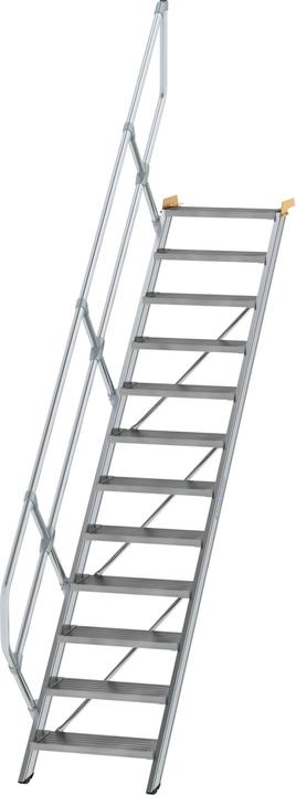Produktbild Munk Treppe 45° Stufenbreite 600 mm 12 Stufen Aluminium geriffelt (Trittleiter, 264 cm)