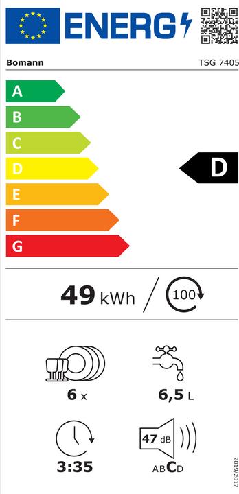 Label énergétique Bomann TSG 7405 D