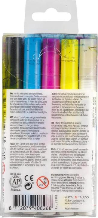 Actual product image Talens Brush Pen Primary (Multicoloured, 5 x)