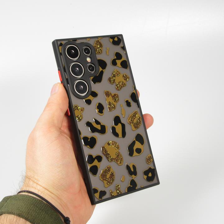 Actual product image PhoneLook Cover semi-transparent blurry design leopard (Samsung Galaxy S24 Ultra)