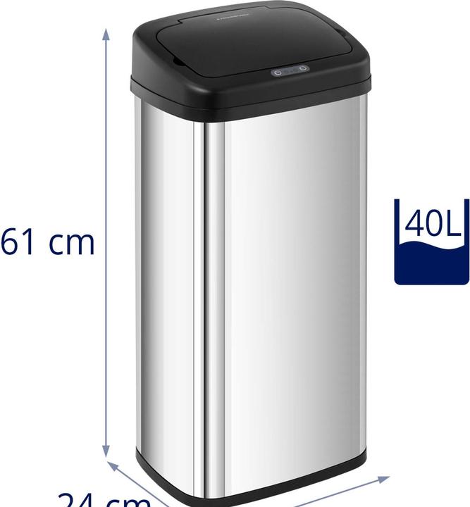 Produktbild Fromm & Starck Mülleimer mit Sensor automatischer Abfalleimer Edelstahl Müllbeutel eckig 40 L (40 l)
