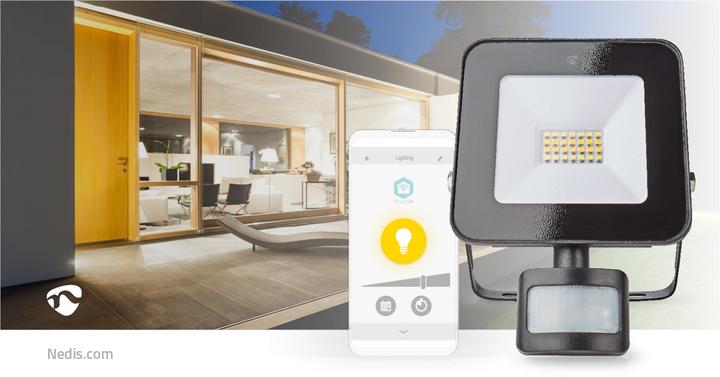 Actual product image Nedis SmartLife Floodlight - Motion Sensor, 1500 lm, WLAN, 20 W, Dimmable White, 3000 (1500 lm, IP44)