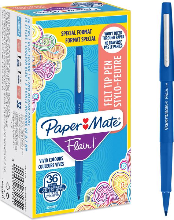 Actual product image Paper Mate gel pen Flair Orig FTP 30+6 (Blue, 36 x)
