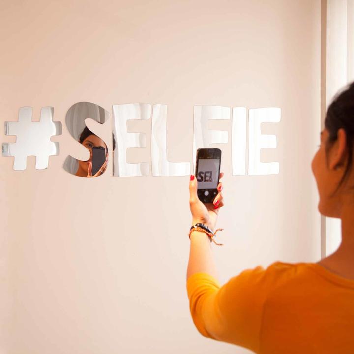 Actual product image Novelty Mirror wall sticker selfie (2 x 13 x 18 cm)