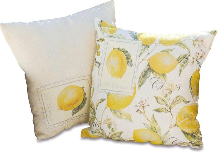 Loberon Cushion cover set of 2 Lantagenet yellow / beige (40 x 40 cm)