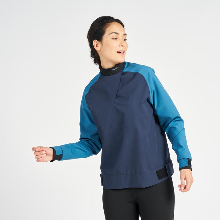 Actual product image Tribord Women's Sailing Windproof Jacket - 500 BLUE