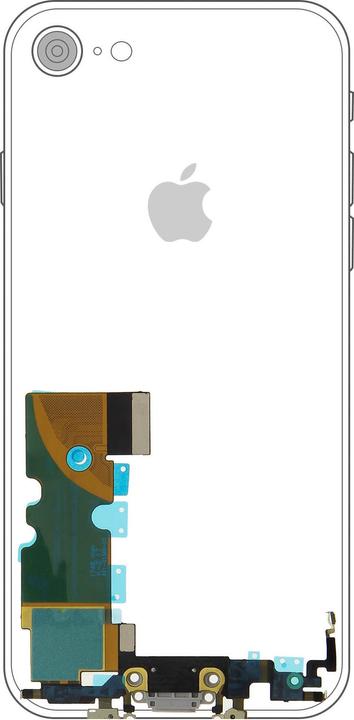 Image du produit - iPhone 8 Câble flexible avec connecteur de charge blanc (iPhone 8)