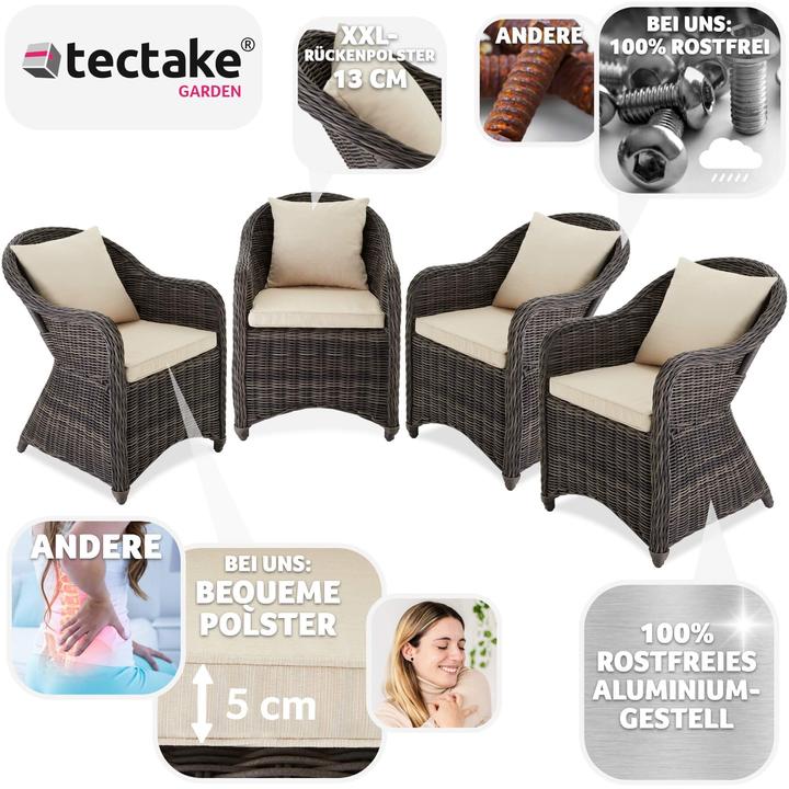Produktbild tectake Rattansessel inkl. Sitzkissen und Rückenkissen