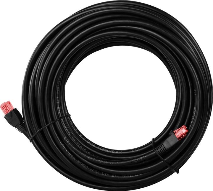 Actual product image Goobay CAT 6 outdoor patch cable, U/UTP, black, 10 m (U/UTP, CAT6, 10 m)