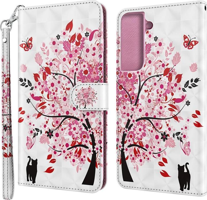 Produktbild Cover-Discount Galaxy S22 - Etui Glitzer Effekt Baum rosa (Samsung Galaxy S22)