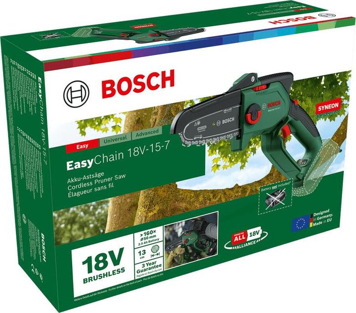 Produktbild DIY Akku-Kettensäge EasyChain 18V-15-7 ohne Akkupack (Elektro Kettensäge)