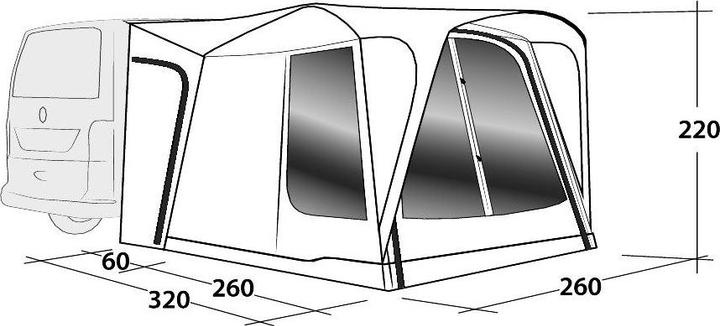 Image du produit Outwell Milestone Shade Air (Auvent, Tente gonflable, 16.30 kg, 4 personnes)