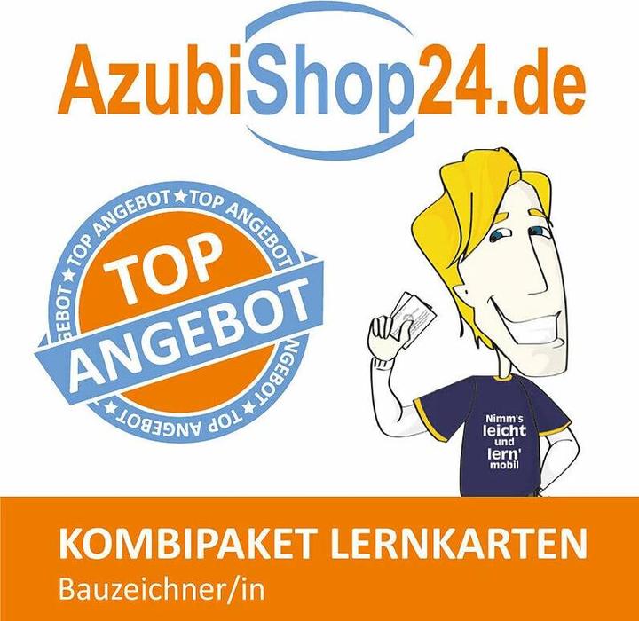 Actual product image AzubiShop24.de Kombi-Paket Lernkarten Bauzeichner/-in (German, Jennifer Christiansen, Tanja Kaden, Michaela Rung-Kraus, 2024)