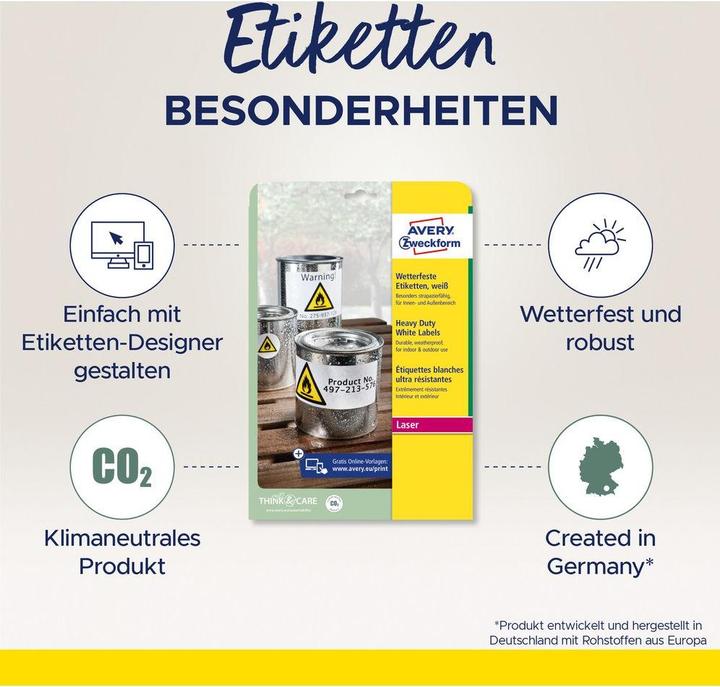 Produktbild Avery wetterfeste Etiketten