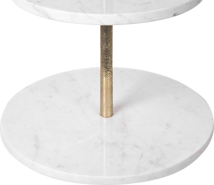 Image du produit Beliani Étagère marbre blanc / or 2 étages 50 cm TARUM