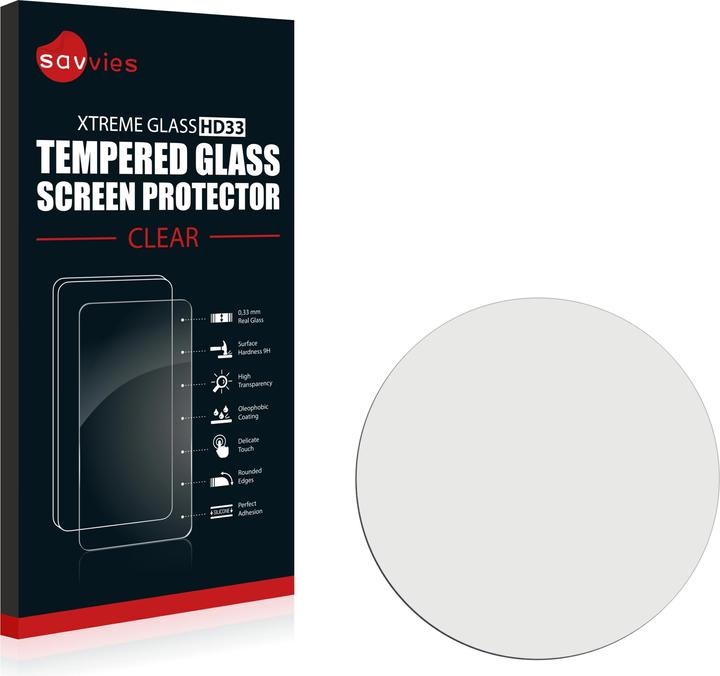 Actual product image Savvies HD33 Clear Tempered Glass Screen Protector for Watches (circular, Diameter: 31 mm)