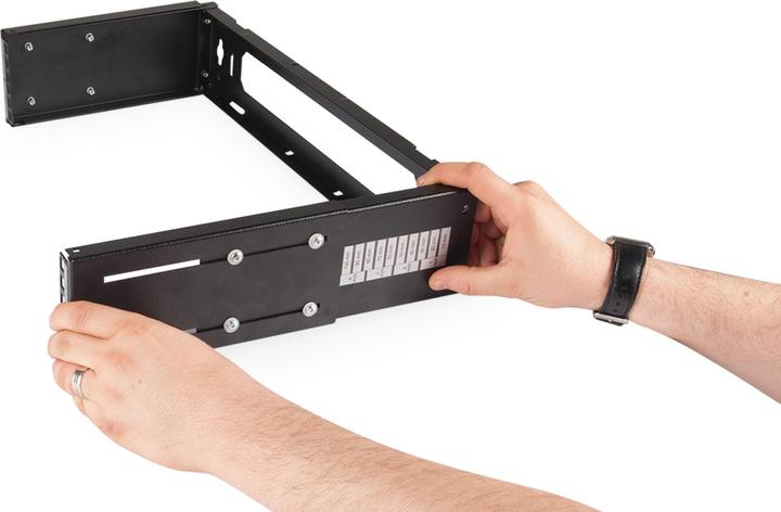 Produktbild Digitus 8HE Wandmontage Patch-Halter 3608x528x225 mm tiefenverstellbar (8 HE, 19 Zoll Rack)