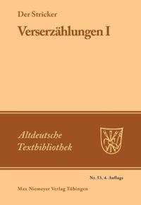 Produktbild Verserzählungen I (Deutsch, Der Stricker, Johannes Janota, 1979)