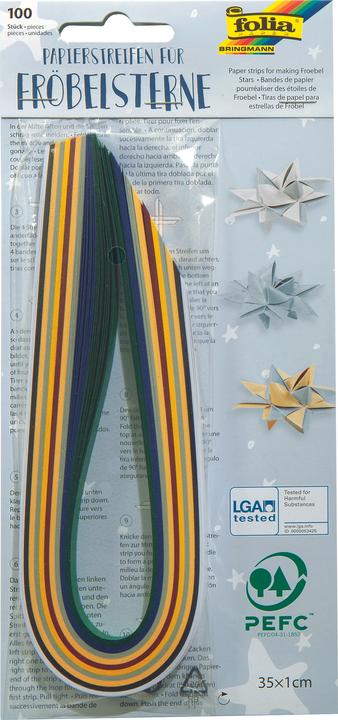 Produktbild Magni 1296 - Papierstreifen für Fröbelsterne Weihnachten, 100 Streifen in weihnachtlichen Farben sor