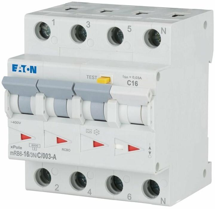 Actual product image Eaton mRB6-16/3N/C/003-A - RCD/MCB combination MCB trip characteristic C 3p+N RCD trip cha