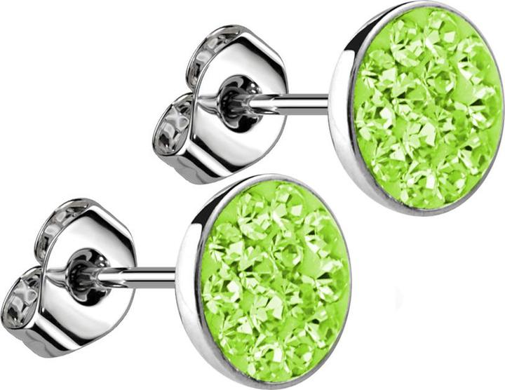 Immagine prodotto Star Piercing Orecchini a perno in argento con cristallo verde chiaro (Acciaio chirurgico 316L, senza ottone)