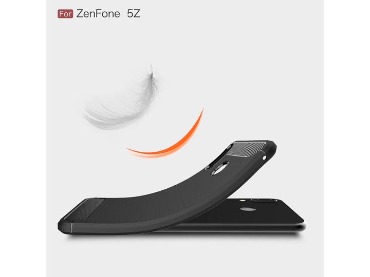 Actual product image Screenguard Asus ZenFone 5 / 5Z Cover Carbon Brushed Soft TPU (Asus Zenfone 5Z)