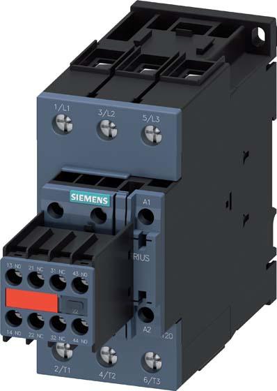Image du produit Siemens Contacteur, AC-3e, 65 A/30 kW/400V, 3 pôles, AC 230V, 50/60Hz, 2S+2Ö, raccordement viss...