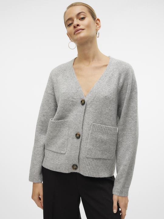 Produktbild Vero Moda Locker geschnitten V-Ausschnitt Gerippte Ärmelbündchen Strickjacke Strickjacke (XS)