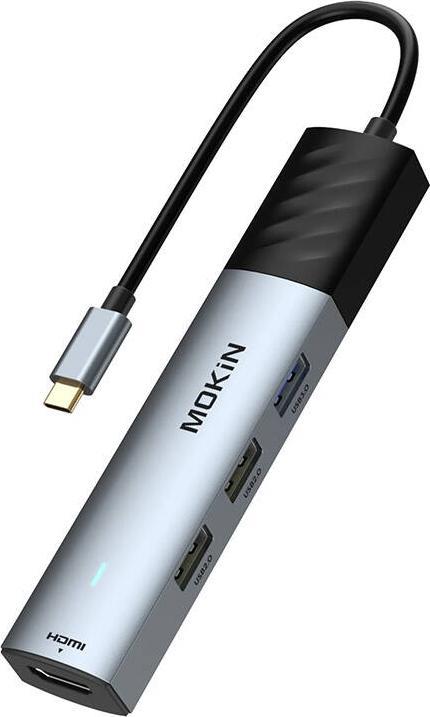 Immagine prodotto Mokin HUB 5in1 USB-C PD 3.0 100W (argento) (USB-C, 5 Porti)