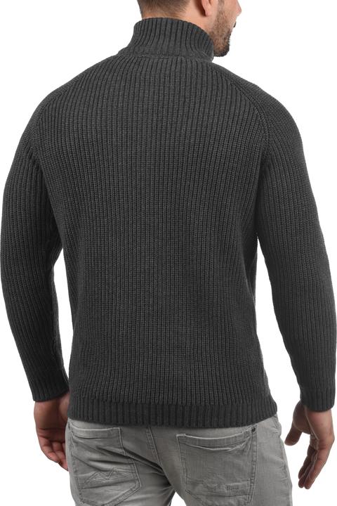 Actual product image Solid Xenos Men's Cardigan Chunky Knit Jacket With Funnel Neck Made Of 100% Cotton (3XL)