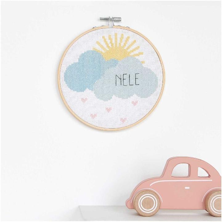 Image du produit Rico Design Kit de broderie image de naissance nuages.100140