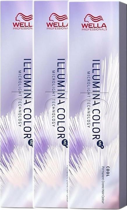 Actual product image Wella 3pcs Professionals Illumina Color 10/81 Light Light Blonde Pearl Ash 60 ml (Light light blonde pearl ash)