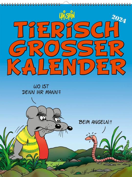 Produktbild Uli Stein Tierisch grosser Kalender 2024: Monatskalender für die Wand im Grossformat (Deutsch)
