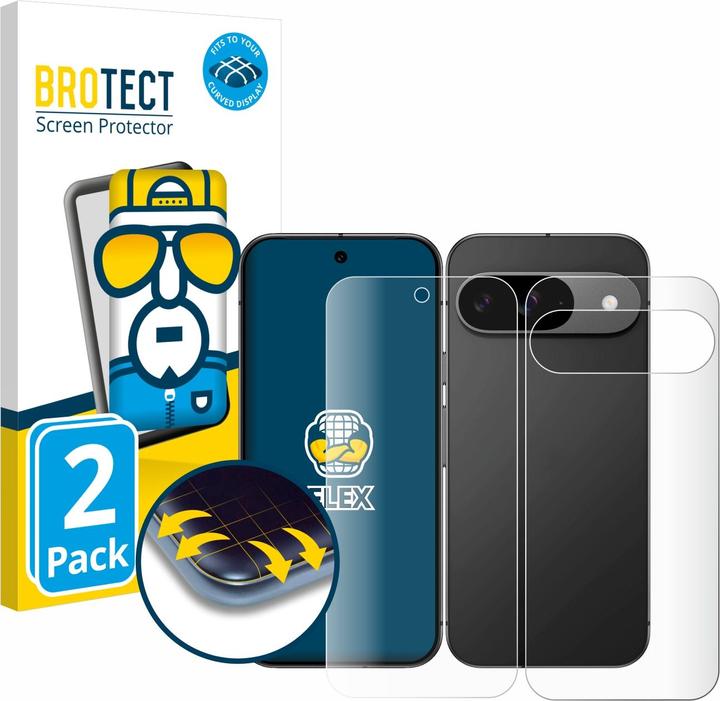 Actual product image BROTECT Fullscreen Protective Film Screen Protector Film Clear Transparent (2 Piece, Google Pixel 9)
