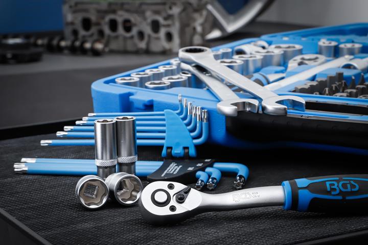 Actual product image BGS Socket Set 6.3 mm (1/4") / 10 mm (3/8") / 12.5 mm (1/2") Drive 218 pcs.