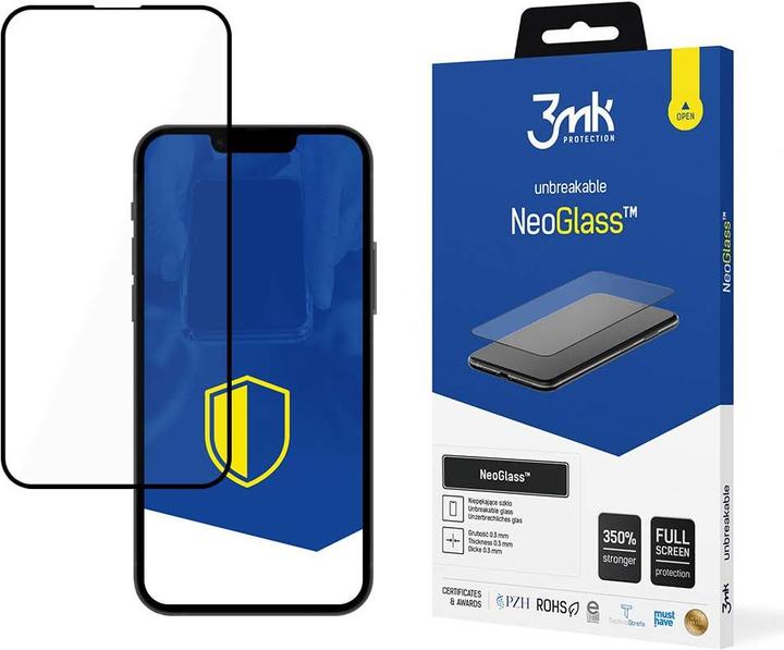 Actual product image 3MK NeoGlass for iPhone SE 2020 black frame (1 Piece, Apple iPhone SE)