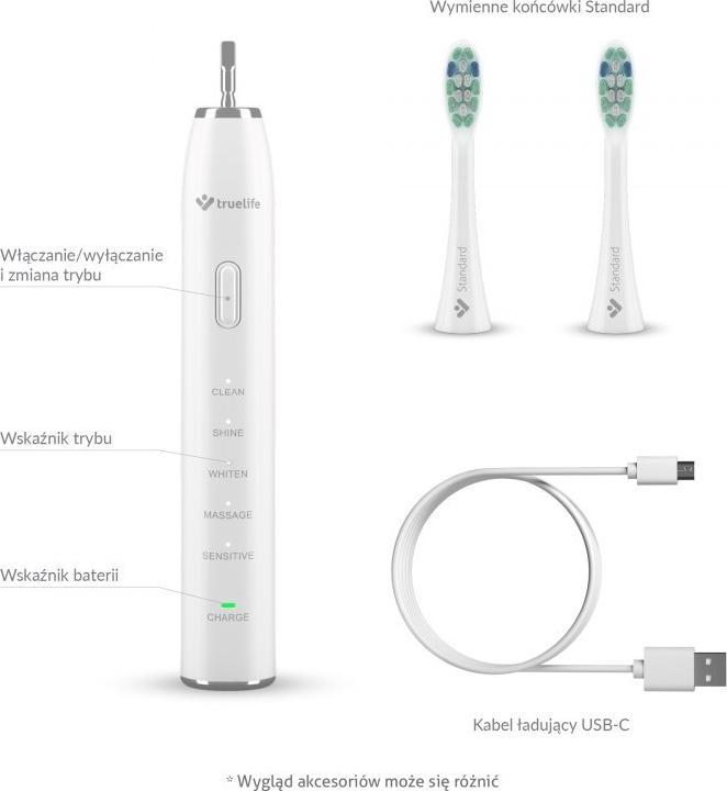 Produktbild Truelife SonicBrush Clean30 White Erwachsener Vibrierende Zahnbürste (Schallzahnbürste)