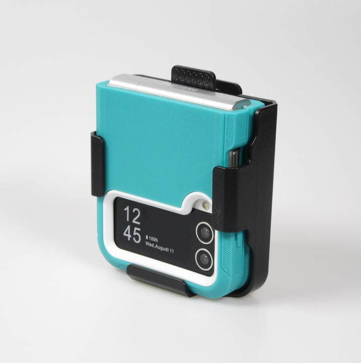Actual product image PhoneLook Optimum-protect Reinforced Silicone Sleeve with Belt Clip Turquoise (Samsung Galaxy Z Flip4)