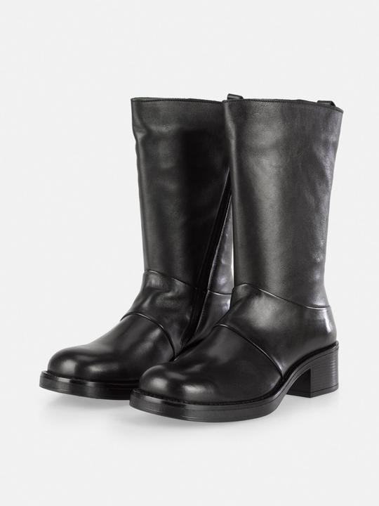 Produktbild Felmini JULITE D930 Bikerstiefel mit quadratischem Vorderteil, gefertigt aus echtem, weichem schwarzem Leder (40)