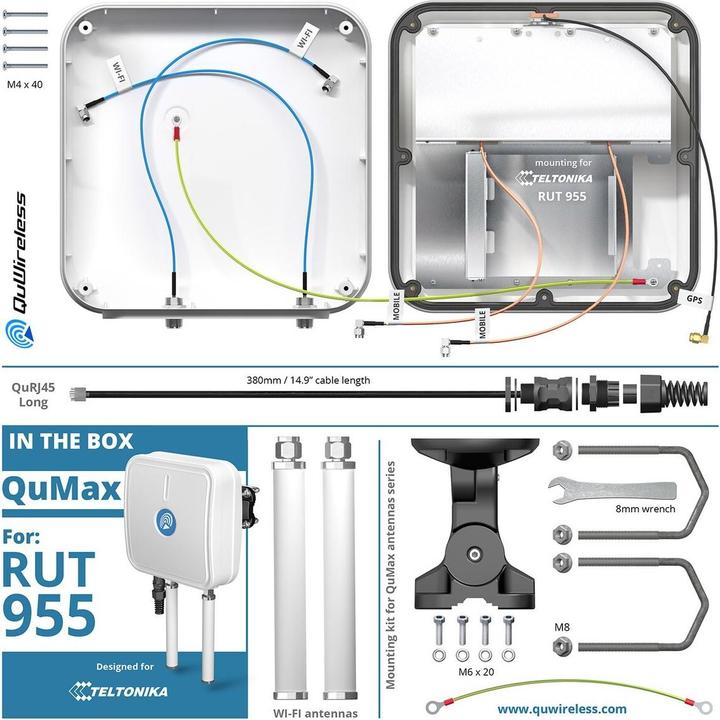 Image du produit Teltonika Antenne LTE QuMax A955M Outdoor Boîtier pour RUT955 (GSM, 5G, 3G)