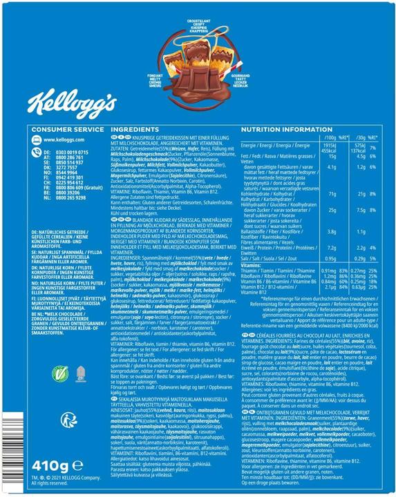Valori nutrizionali e ingredienti Kellogg's Cereali Mmmh...Tresor Milk Choco 410 g (410 g)